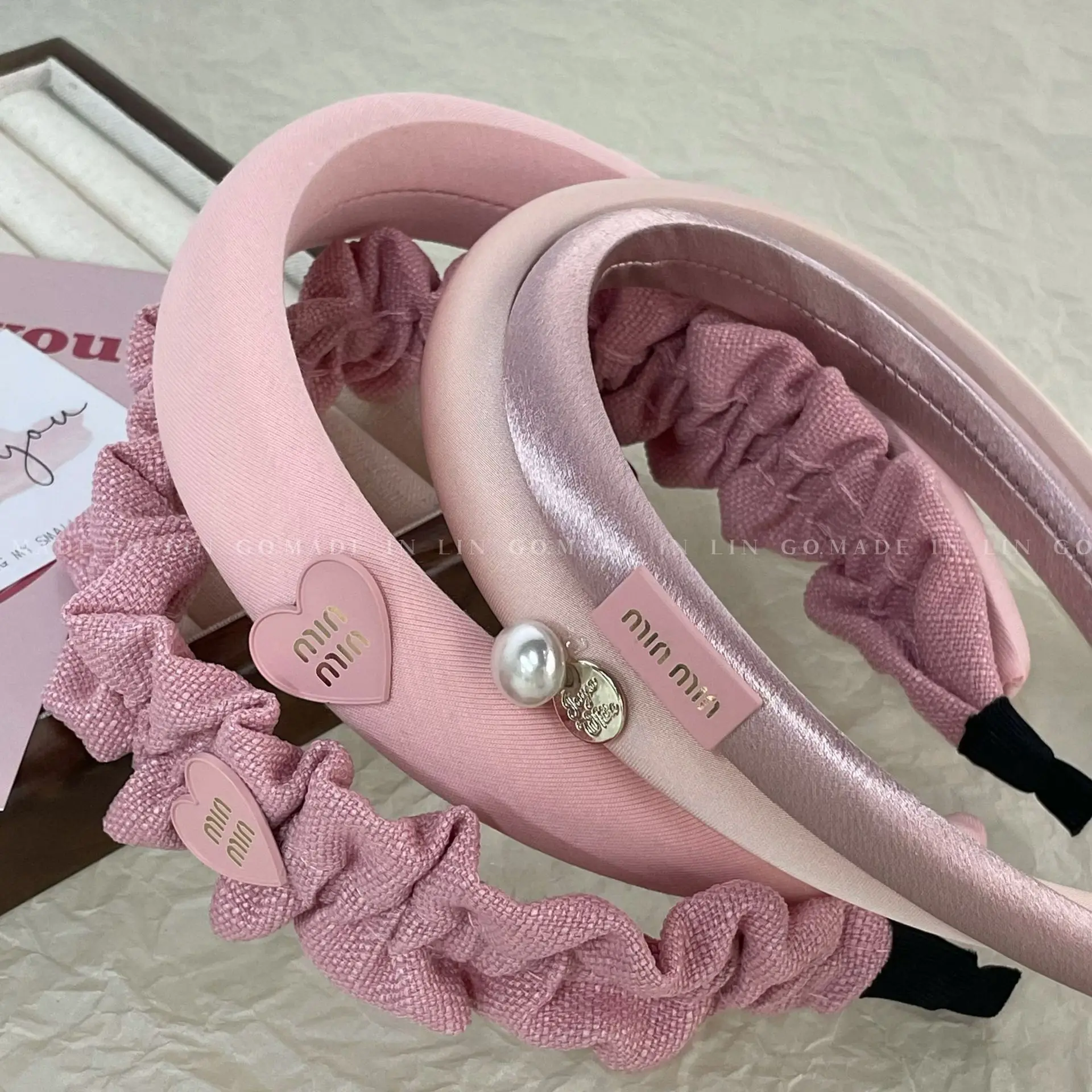 Top Trends: 4pcs 2024 Korea New Love Rhinestone Pink Hair Band Girls Wash Face Hair Band Makeup Headband Elegant Hair Accessories Female Shoppable Styles