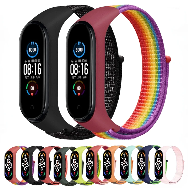 Top Trends: Nylon Loop Strap For Xiaomi Mi Band 7 6 5 4 3 Bracelet Watchband Miband Comfortable Sports Bracelet Wristband Mi Band 7 6 5 4 3 Shoppable Styles