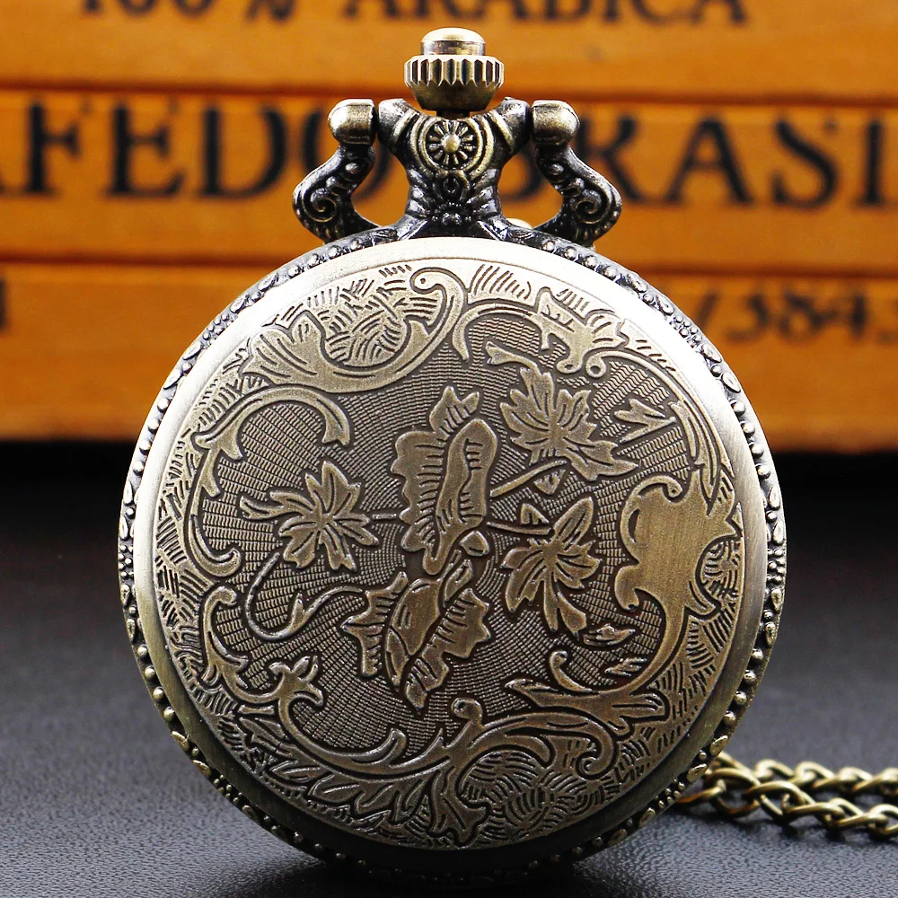 Top Trends: Bronze World War II Aircraft Quartz Pocket Watch Retro Steampunk Necklace Chain Watch Men Women Pendant Antique Gift Shoppable Styles - Image 5