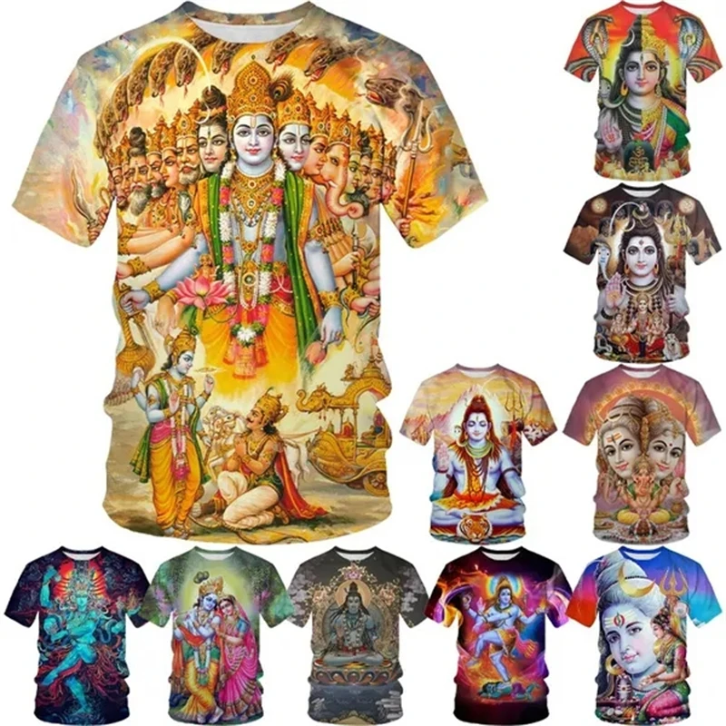 Top Trends: The Latest Fashion Hindu God Lord Shiva 3D Printing Men's And Women's T-shirts Summer Cool Casual O Neck Short-sleeved T-shirts Shoppable Styles