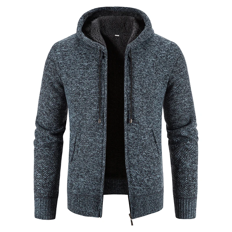 Top Trends: New Men's Wool Cardigan Cold Sweater Blouse Autumn Winter Jacket Fleece Knit Coat American Clothing Golf Zipper Hooded Blazer Shoppable Styles