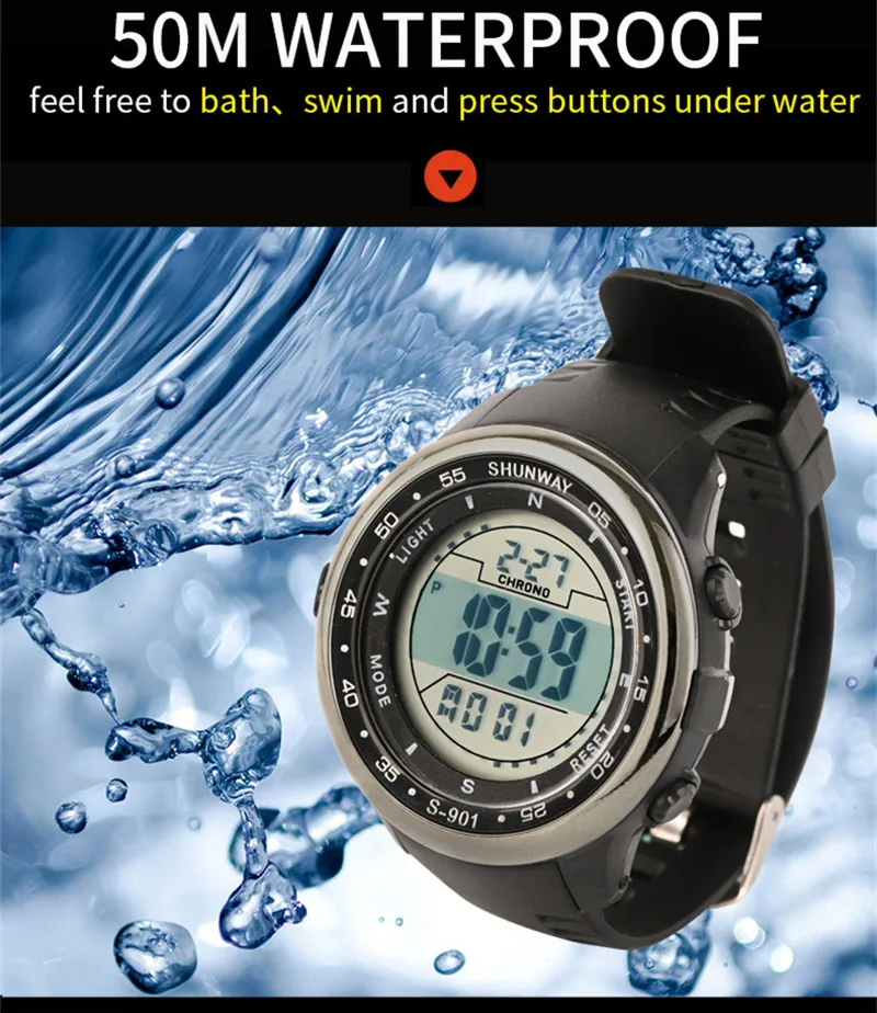 Top Trends: Sport Electronic Men Watch Waterproof 50M Swimming Diving Student Digital Watches LED Shockproof Luminous Stainless Steel Clock Shoppable Styles