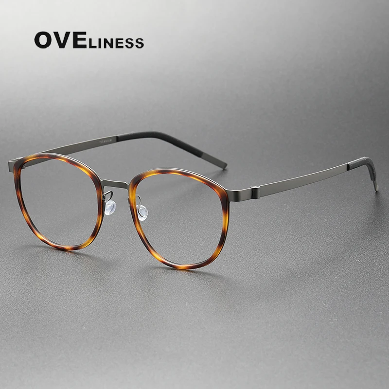 Top Trends: 2023 Titanium Glasses Frame For Men Women Vintage Round Myopia Optical Eyewear Screwless Prescription Eyeglasses Frame Spectacle Shoppable Styles - Image 2