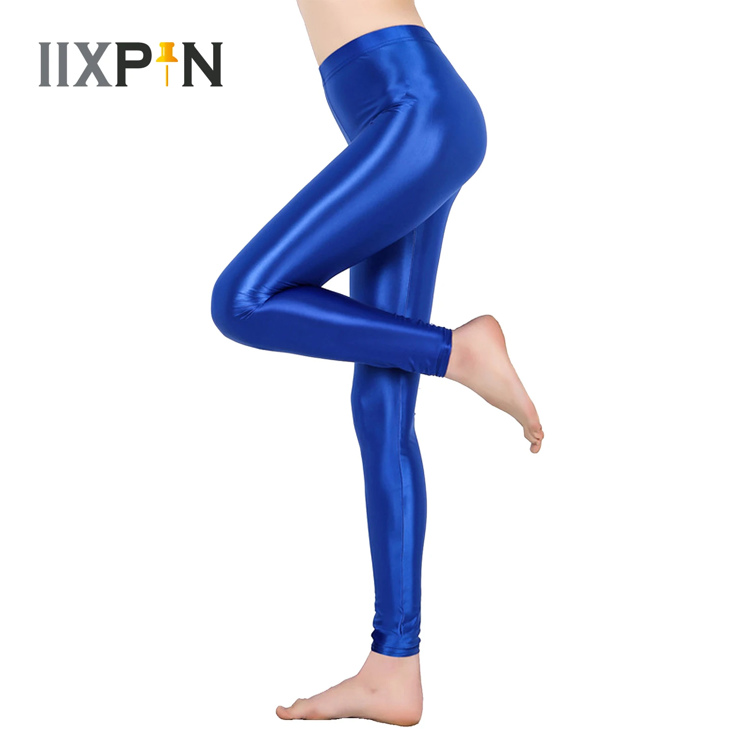 Top Trends: Women Oil Glossy Stretchy Leggings Shiny Metallic Skinny Leggings Bodycon Hot Pants For Gym Yoga Dance Running Cycling Sports Shoppable Styles