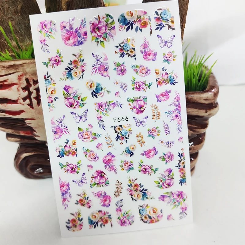 Top Trends: 3D Nail Sticker Decals Fashion Butterfly Flowers Nail Art Decorations Stickers Sliders Manicure Accessories Nails Decoraciones Shoppable Styles