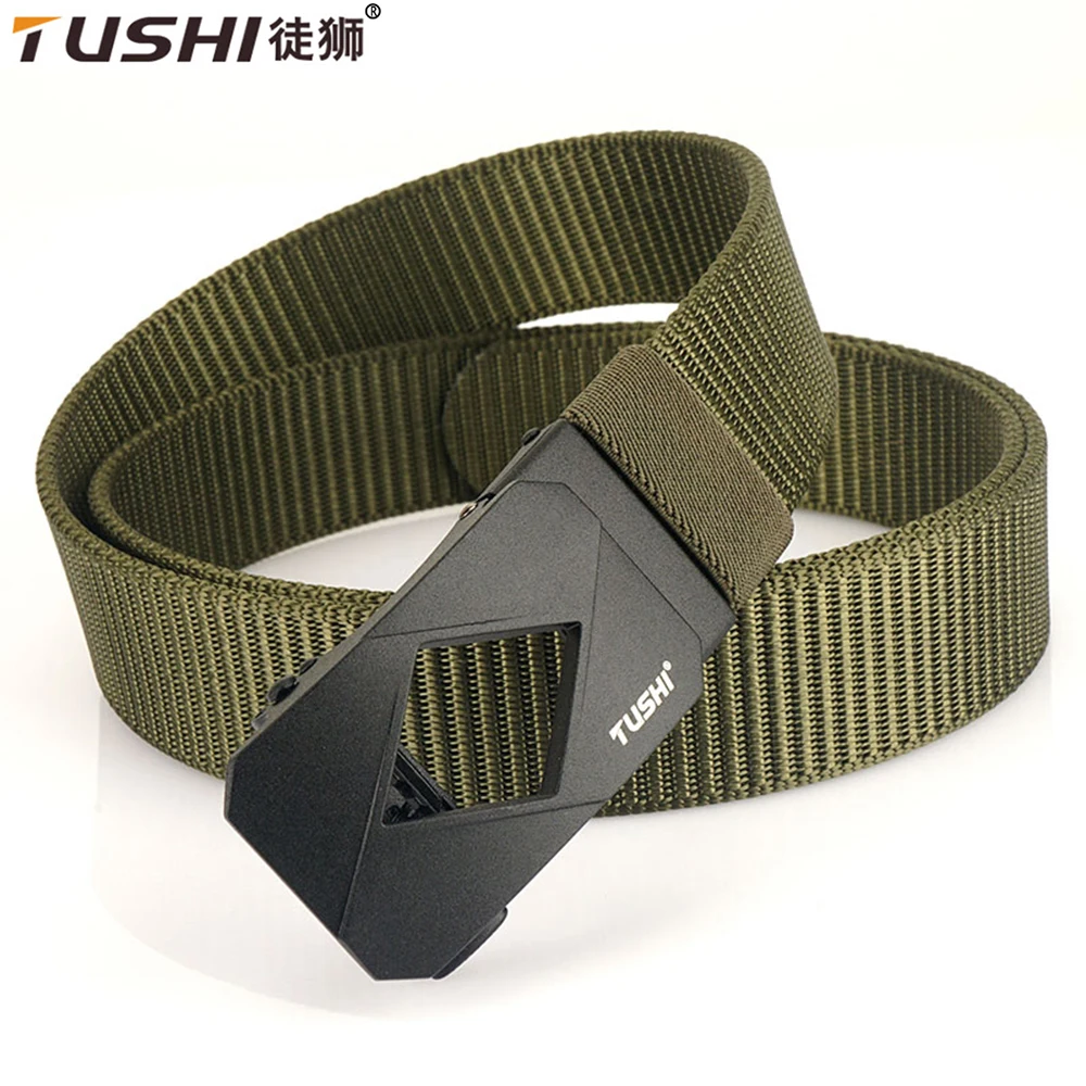 Top Trends: TUSHI New Military Tactical Belt For Men Casual Canvas Ratchet Golf Web Belt Automatic Buckle Nylon Belt Shoppable Styles