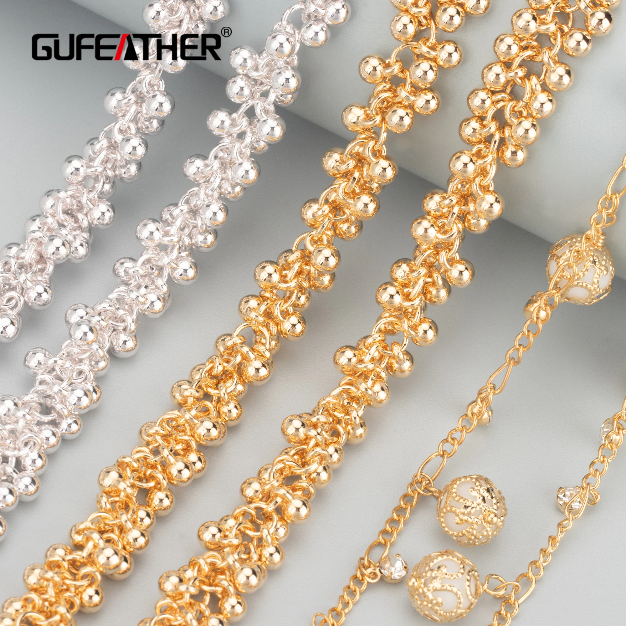 Top Trends: GUFEATHER C87, jewelry Accessories, 18k Gold Plated, diy Chain, CCB Plastic, charms, diy Bracelet Necklace, jewelry Making, 1m / lot Shoppable Styles