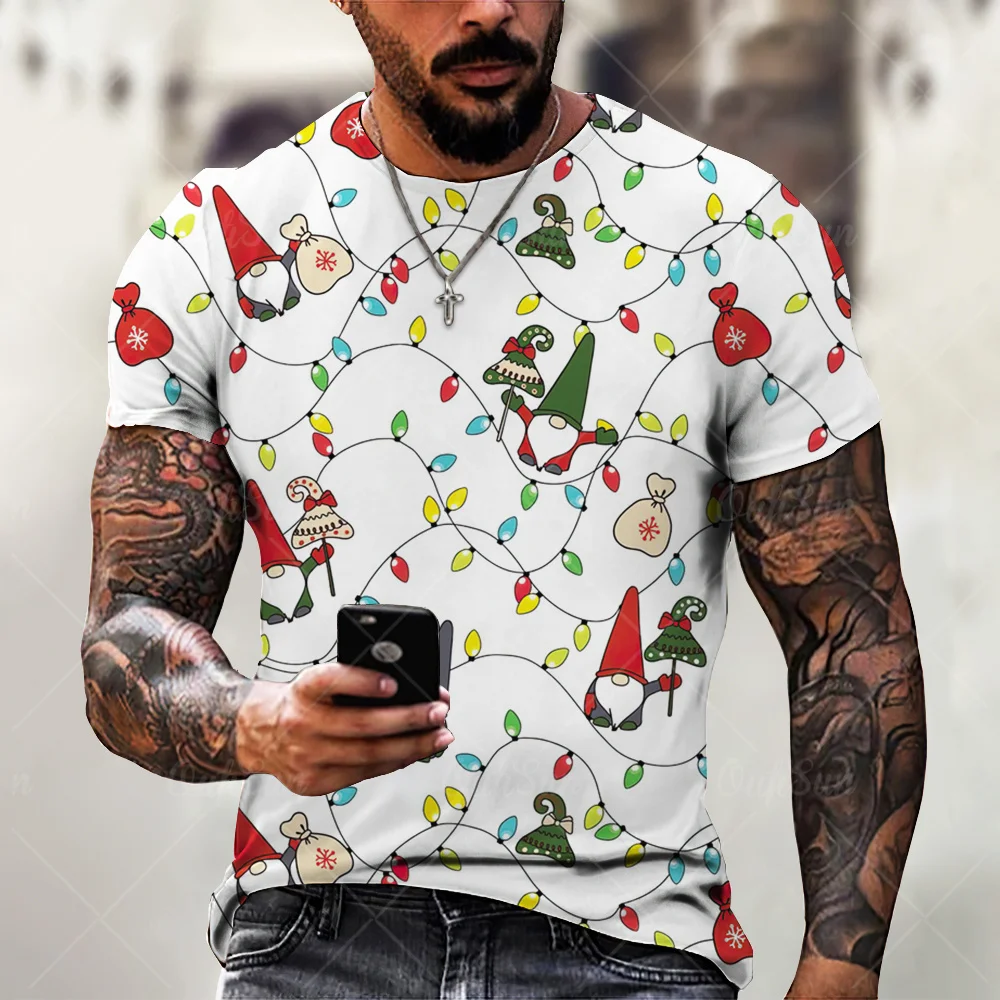 Top Trends: New Christmas Men&#039;s T-Shirt 3d Print Short Sleeve Tees Fashion Festive Tops Casual T Shirt For Men Christmas Clothing Oversized Shoppable Styles