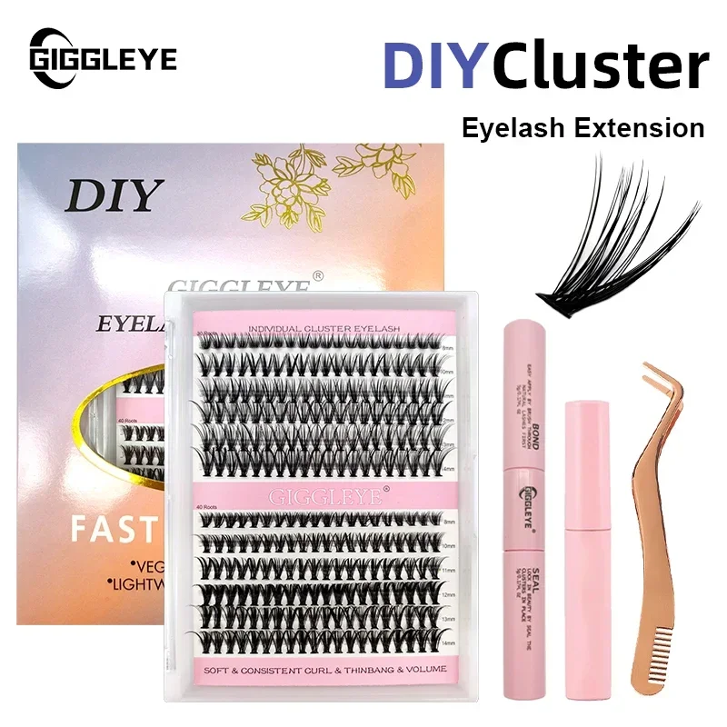 Top Trends: Giggleye DIY Eyelashes Extension Kit With 240 PCS 30D40D Lash Clusters And Bond And Seal Lash Glue Remover Glue Accessories Shoppable Styles