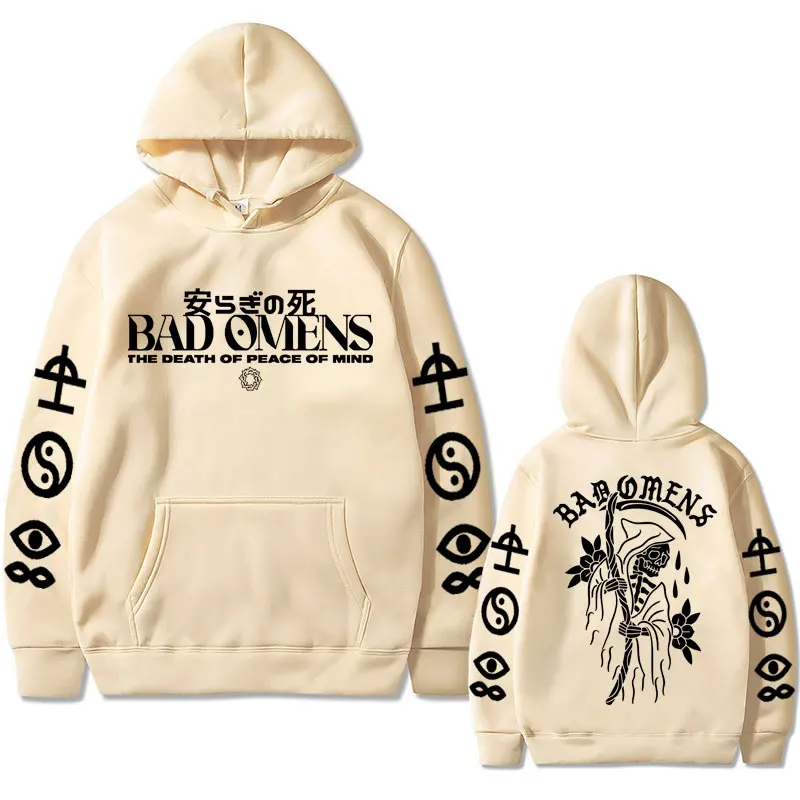 Top Trends: Bad Omens Band Tour American Music Print Hoodie The Death Of Peace Of Mind Skeleton Graphic Hoodies Male Rock Gothic Sweatshirts Shoppable Styles - Image 3