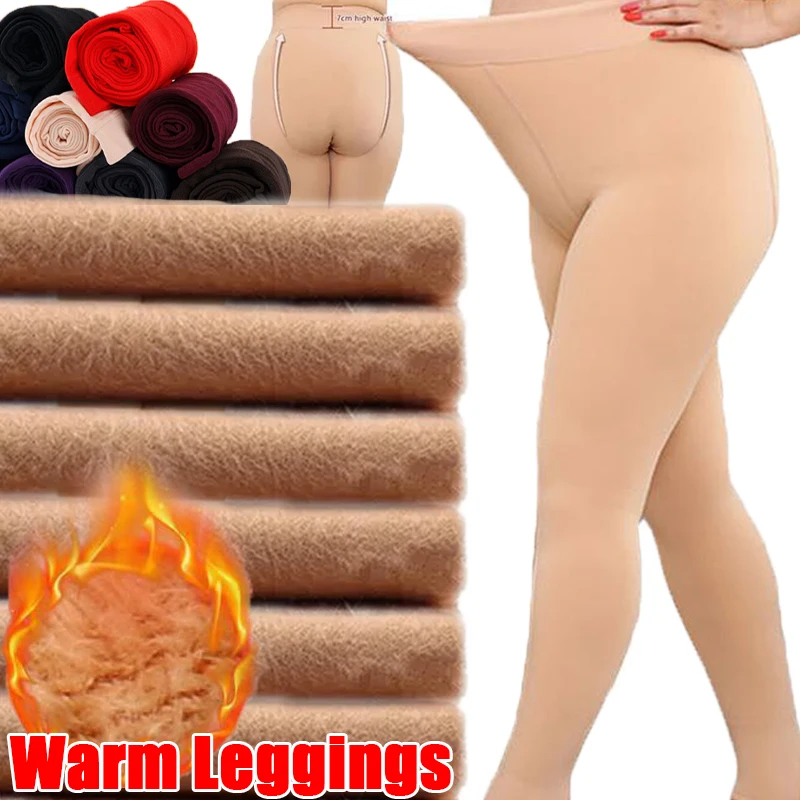 Top Trends: Winter Warmer Leggings Women Ladies Thermal Pants Pantyhose Socks Velvet Tights Elastic Thicken Stocking Fleece Lined Underwear Shoppable Styles