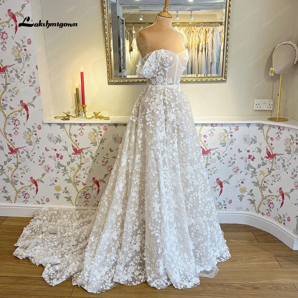 Top Trends: Lakshmigown Lace Women Off Shoulder Wedding Dress Sleeve 2024 Appliques Bridal Dress Robe De Soirée De Mar Shoppable Styles