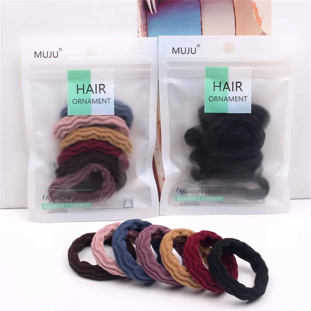 Top Trends: 6Pc / Set Thick Elastic Hair Bands For Women Girl Plaid Striped Wave Hair Ties Rope Ponytail Holder Rubber Bands Hair Accessories Shoppable Styles