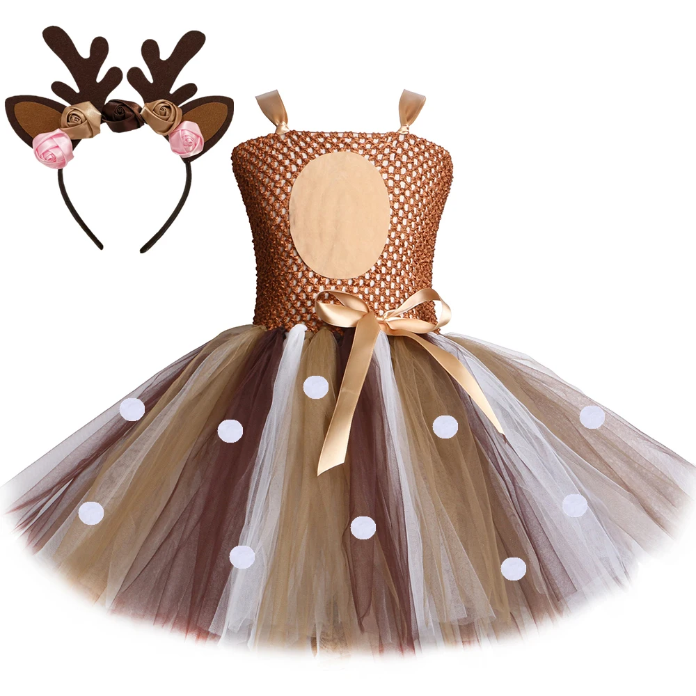 Top Trends: Deer Costume For Girls Halloween Christmas Tutu Dress Reindeer Elk Cosplay Fancy Dress Up Kids Girl Birthday Party Clothes 1-12Y Shoppable Styles