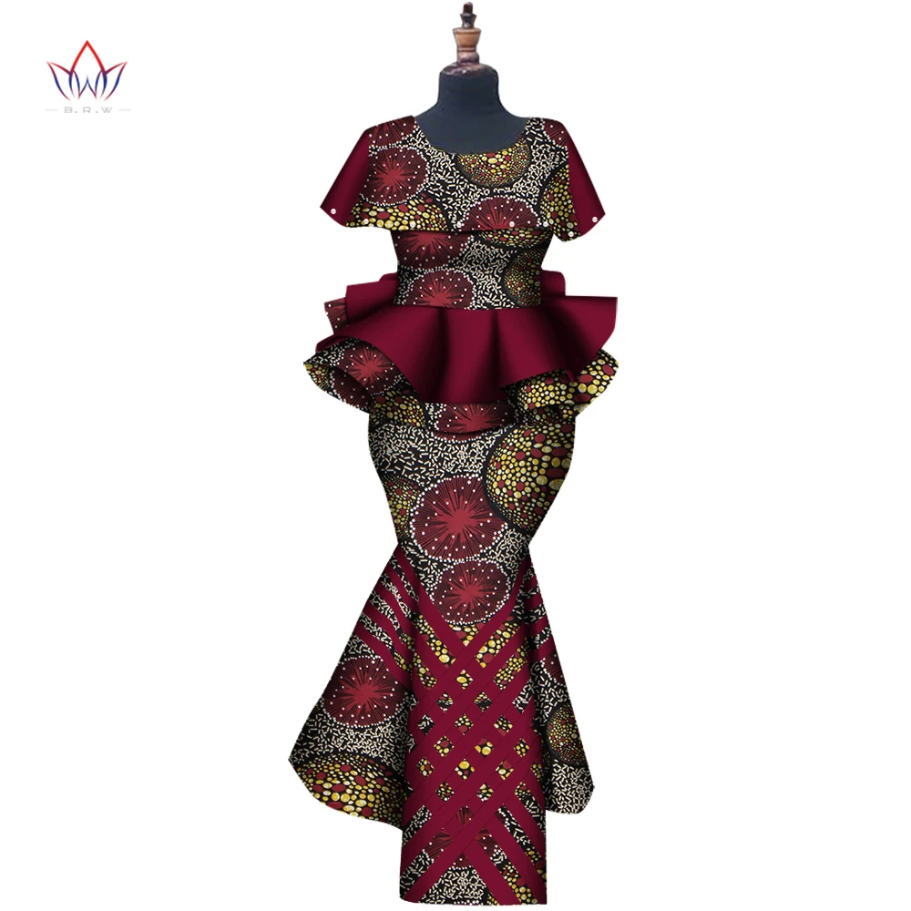 Top Trends: New BintaRealWax Customize African Dresses For Women Elegent Trench V-neck Top And Mermaid Skirt Plus Size 6XL WY8300 Shoppable Styles - Image 2