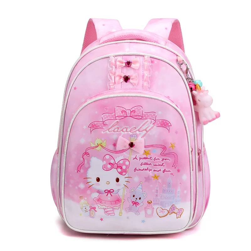 Top Trends: Hello Kitty Children Cartoon Printed Bow Backpack Girl Burden Relief Cute Princess Backpack Kids 1-3-6 Grade Schoolbag Shoppable Styles