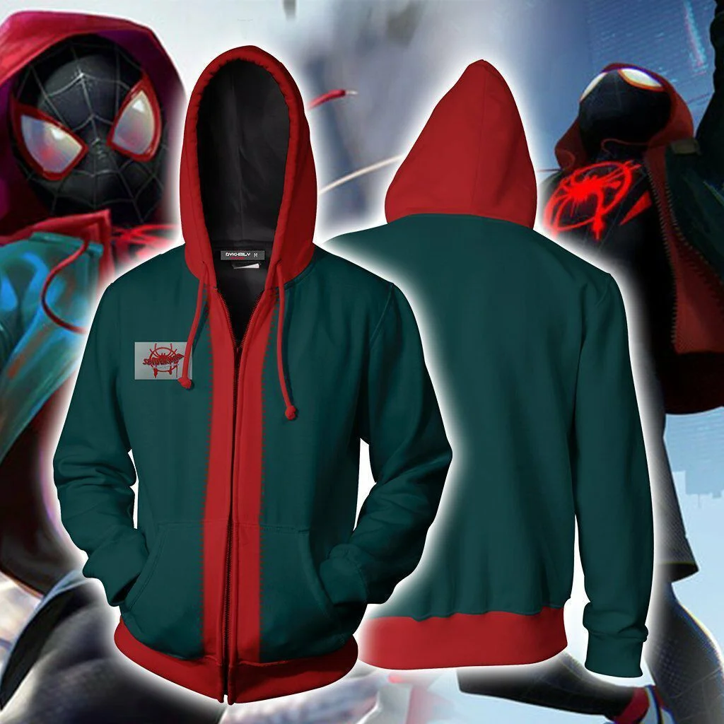 Top Trends: Spiderman Miles Morales Jacket Cosplay Costumes For Adult Hooded Hoodies Coat Pants Plus Size 3D Sweatshirts Shoppable Styles