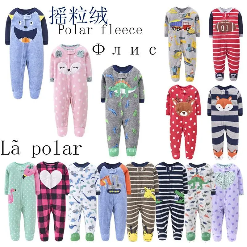 Top Trends: Children's Fleece Boys And Girls Jumpsuits With Feet Jumpsuits Rompers Warm Pajamas Spring, Autumn And Winter Shoppable Styles