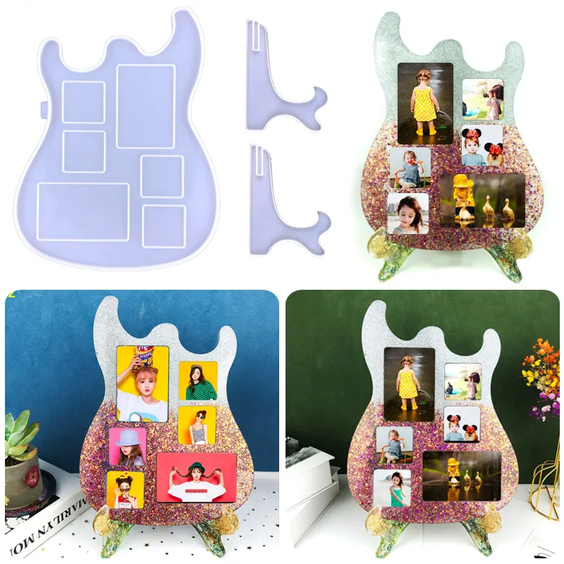 Top Trends: Guitar Shape Photo Frame Silicone Mold DIY Photo Stand Epoxy Resin Mold For Wall Decoration Desktop Ornaments Crafts Making Tool Shoppable Styles