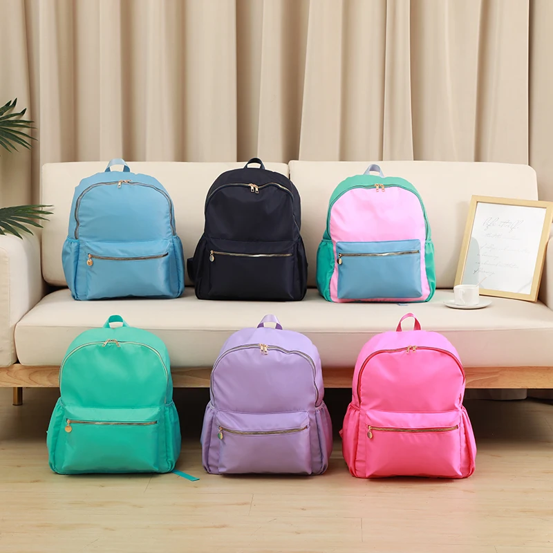 Top Trends: Solid School Backpack Nylon Women Girls Lightweight Waterproof Classic Student Large Travel Bag Kids Teenage Casual Simple Shoppable Styles