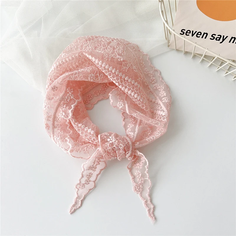 Top Trends: Triangle Lace Face Hair Head Wrap Scarf Women Accessories Neck Decoration Neckwear Handkerchief Headband Shawl Scarves White Shoppable Styles