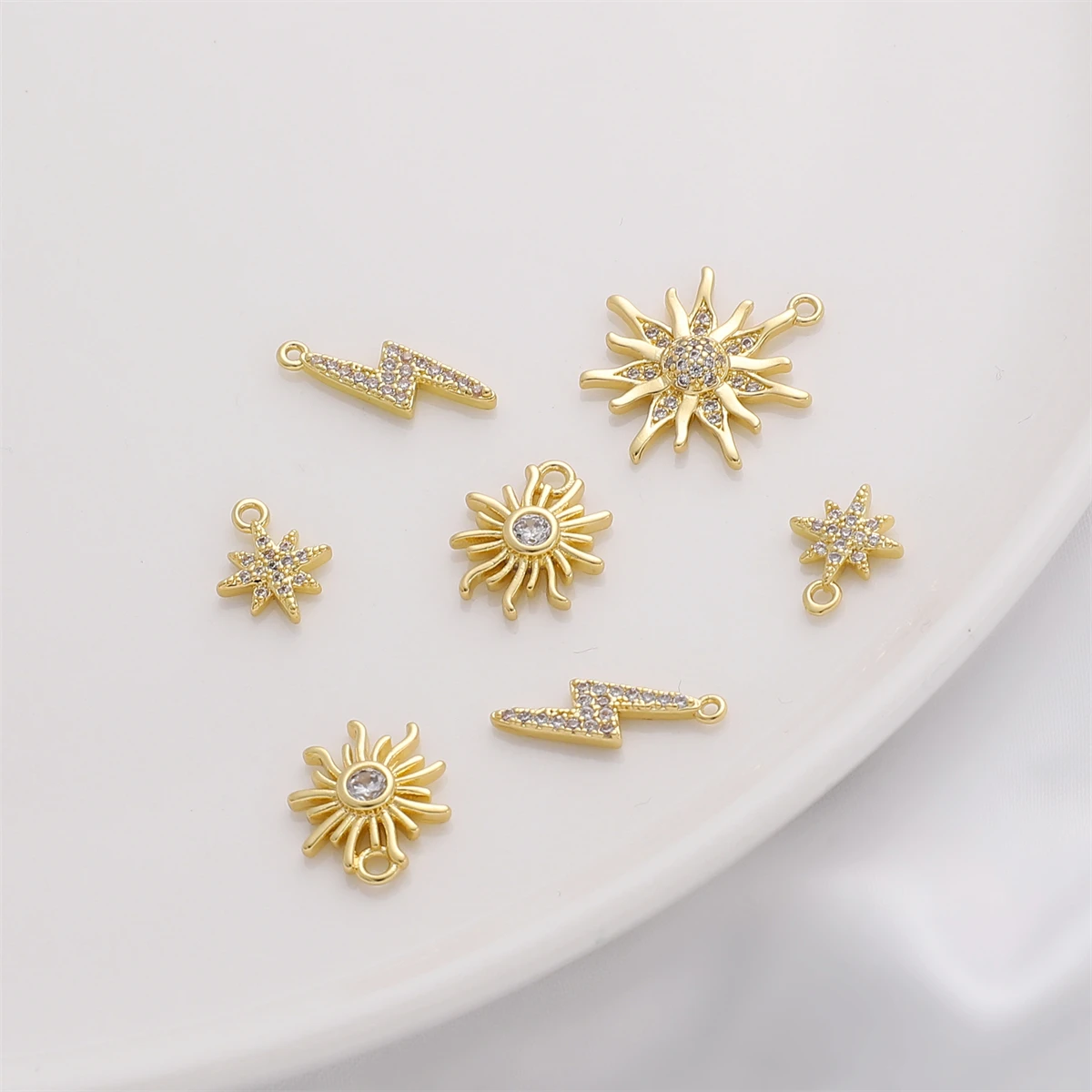 Top Trends: 1pc 14K Gold Plated Brass With Zircon Sun Six Pointed Star Charms Pendants For DIY Necklaces Earings Jewelry Making Supplies Shoppable Styles