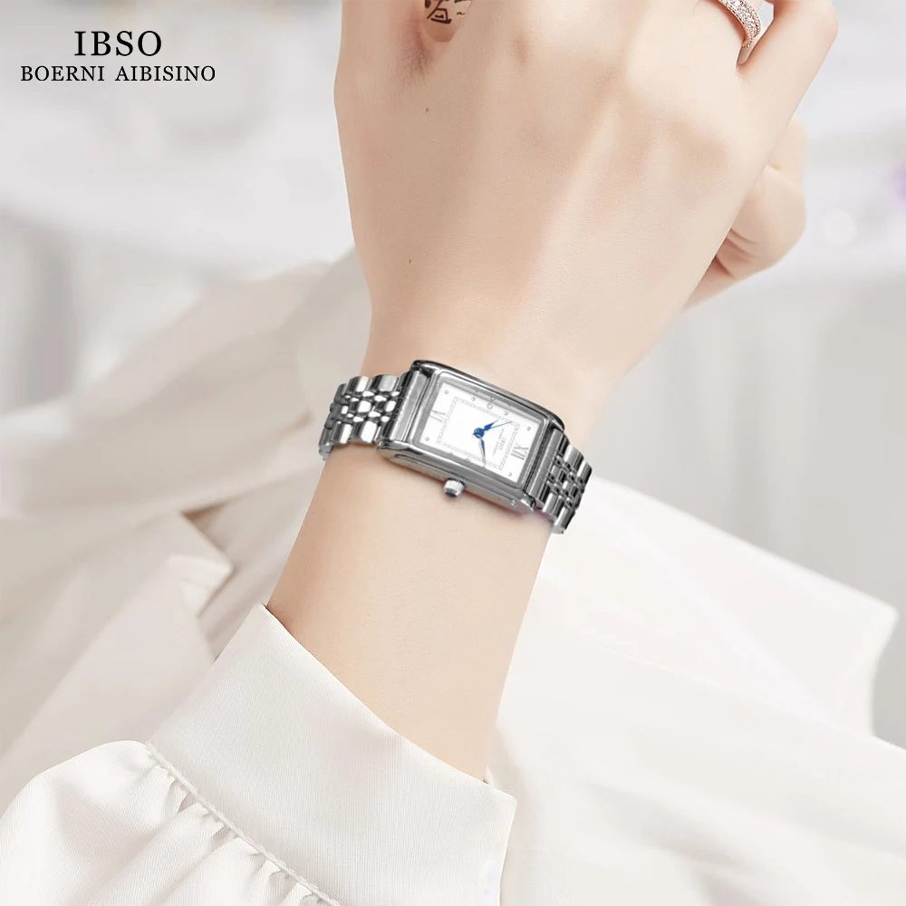 Top Trends: IBSO 2023 New Luxury Women Quartz Watches Stainless Steel Strap Waterproof 3ATM Watch Ladies Fashion Blue Three Hands Dial 9208 # Shoppable Styles - Image 5