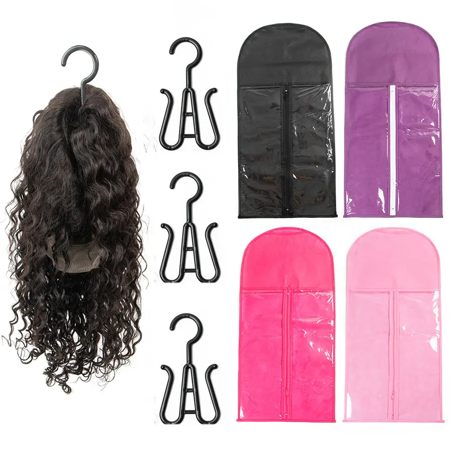 Top Trends: Wig Storage Bag With Hanger For Lace Wigs Bag Storage With Hanger Wigs Bags Pink Black Purple Color Wig Bag For Lace Frontal Wig Shoppable Styles