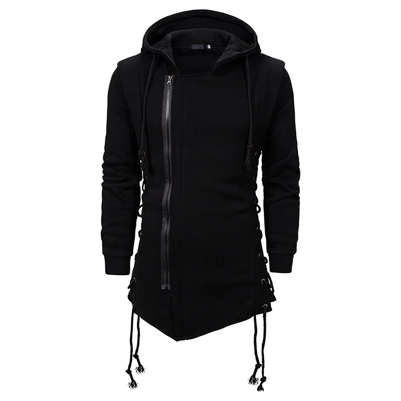 Top Trends: 2023 Autumn Winter Solid Color Hooded Long Sleeve Drawstring Hoodies Man Fashion Casual Loose Zipper Cotton All-match Coat Shoppable Styles - Image 2