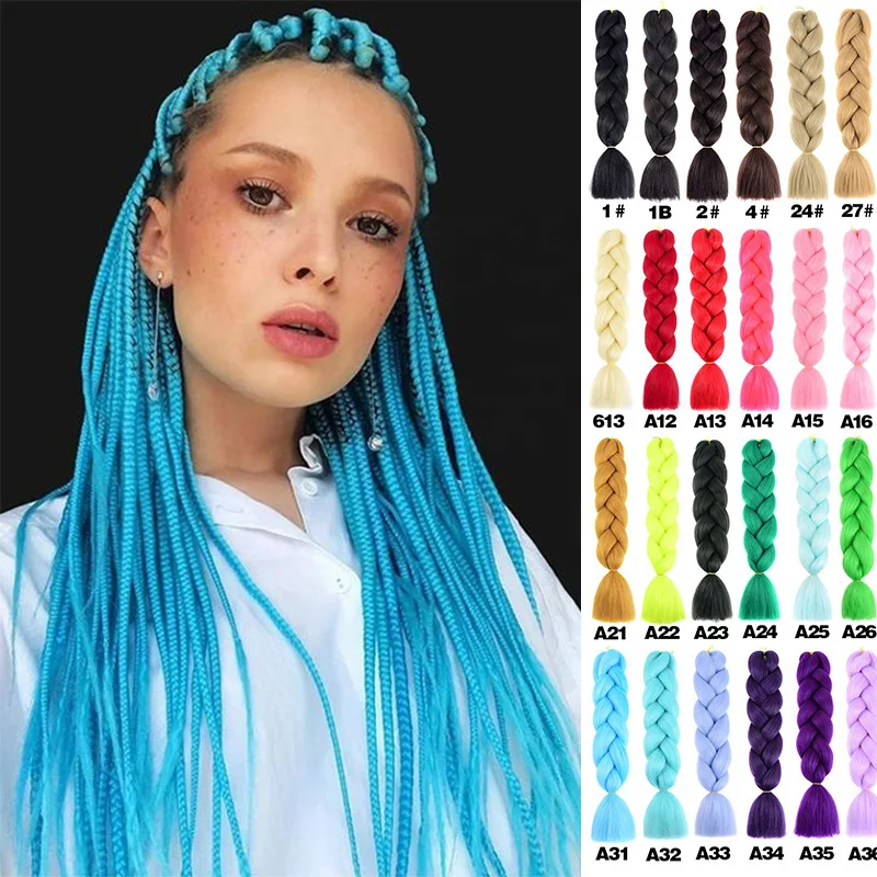 Top Trends: Lihui Synthetic Braiding Hair 24 Inch Jumbo Braid Ombre Jumbo Hair Extension For Women DIY Hair Braids Purple Pink Yellow Red Shoppable Styles