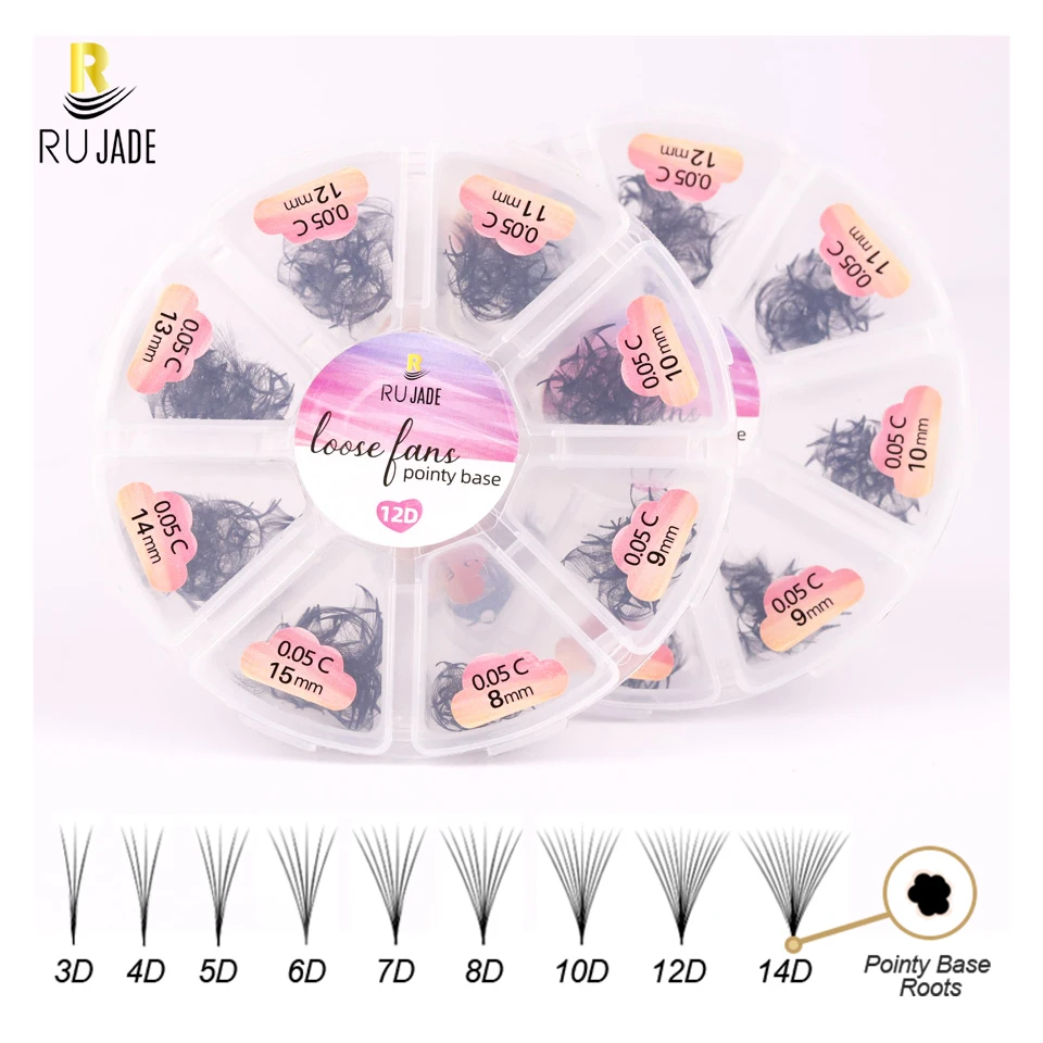 Top Trends: RUJADE 3D To 16D Fans Sharp Narrow Stem Premade Volume Fans Thin Pointy Base Russian Volume Eyelashes Extensions Loose Fans Lash Shoppable Styles