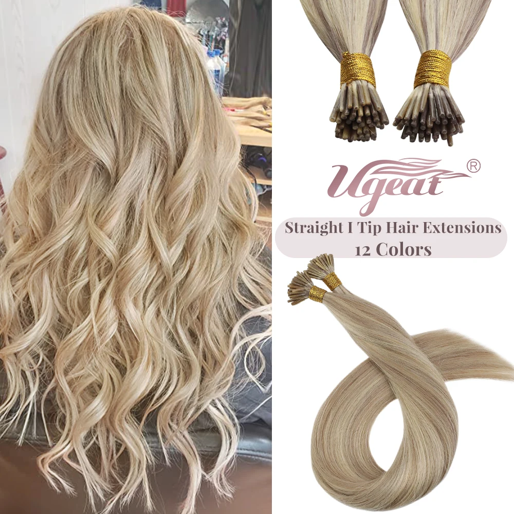 Top Trends: Ugeat I Tip Hair Extensions Pre Bonded Hair Remy Fusion Hair 14-24 Inch 40g / 80g Straight Stick Tip Human Hair Shoppable Styles