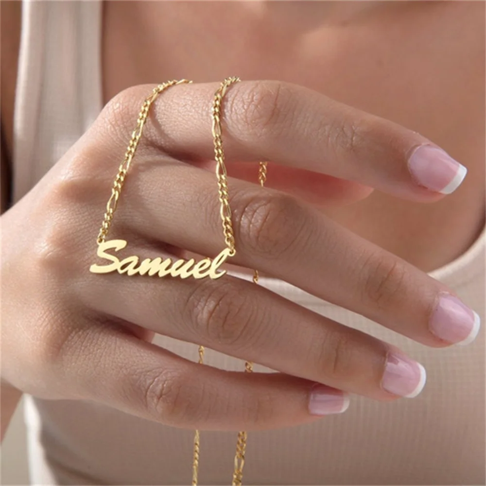 Top Trends: Custom Name Necklaces For Women Personalized Cursive Letter Necklace Stainless Steel Mens Nameplate Pendant Choker Gold Jewelry Shoppable Styles