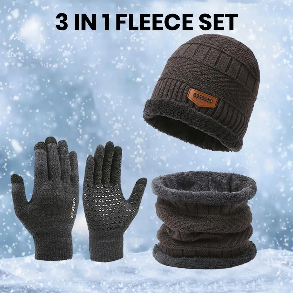 Top Trends: Windproof Hat Scarf Glove Set Cozy Winter Accessories Set Knitted Hat Scarf Gloves For Men Soft Warm Windproof Outdoor Cycling Shoppable Styles