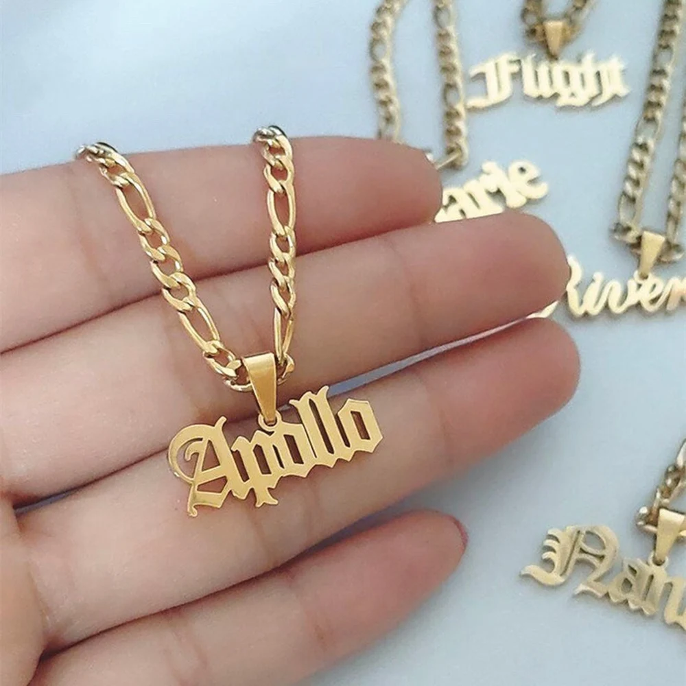 Top Trends: Personalized Name Necklace Men's Women's Gifts Unisex Gold Cuban Chain Figaro Chain Fashion Stacked Necklace Shoppable Styles