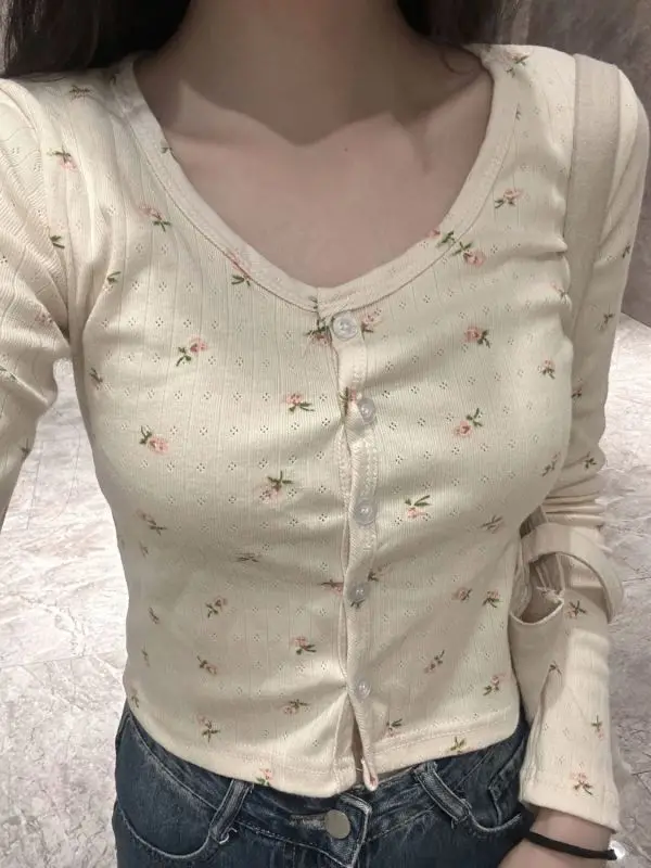 Top Trends: Crew-neck Floral Pure Cotton Female Hollow-out New Design Sense Of Minority Pure Want To Coat Cardigan Outside Shoppable Styles - Image 2