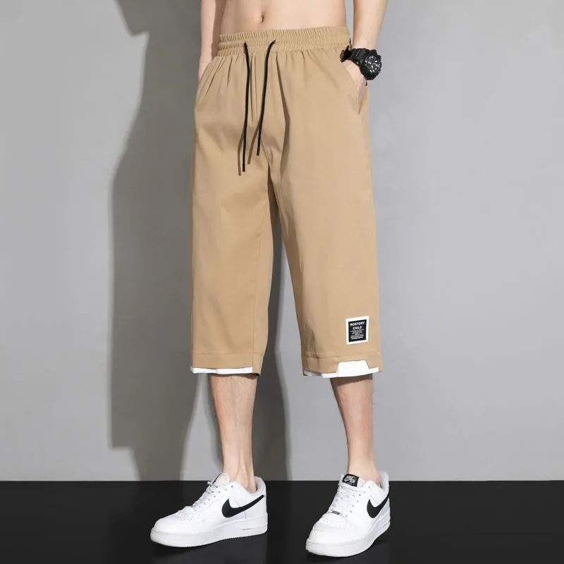 Top Trends: Summer Man Versatile Casual Shorts Koreon Streetwear Fashion Elastic Waist Baggy Khaki Black Green Big Size New Capri Pants 8XL Shoppable Styles