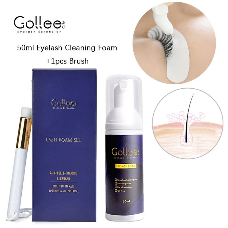 Top Trends: Gollee Eyelash Cleaning Foam 50ml / 100ml Brush Shampoo Eyelash Extension Cleaning Gentle Makeup Clean Eyelash Glue Lash Foam Kit Shoppable Styles