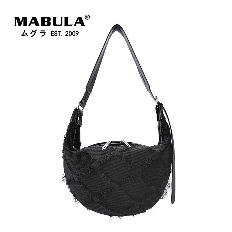 Top Trends: MABULA Women Hobo Crossbody Chest Bag Casual Canvas Shoulder Bags Zebra Large Capacity Tote Handbags Half Moon Purses Leather Shoppable Styles