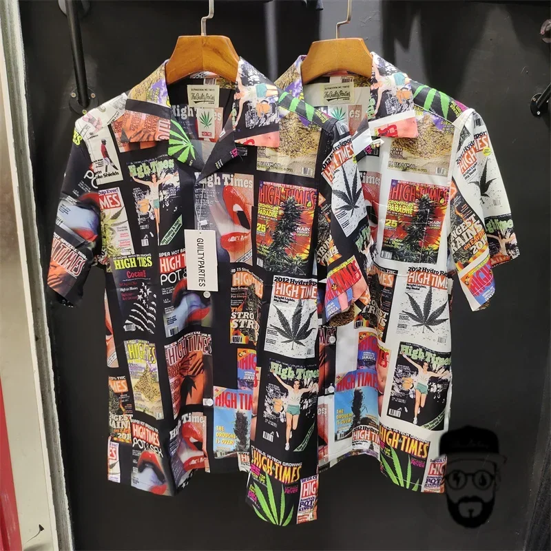 Top Trends: New WACKO MARIA Shirt Music Poster Printed Thin Hawaiian Short Sleeve Shirt Men Clothing Shoppable Styles