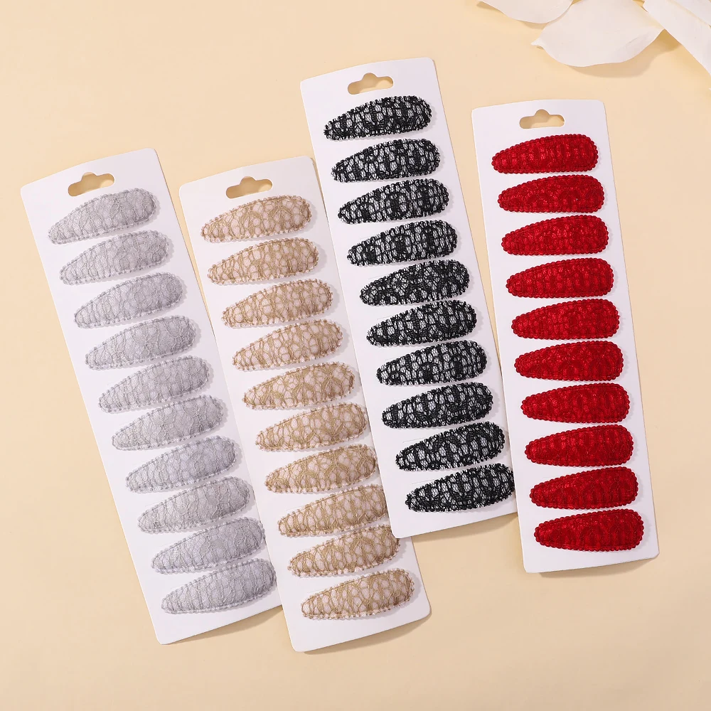 Top Trends: 10Pcs / Set 2.1Inches Women Solid Color Snap Hair Clips For Kids Girls Waterdrop Shape BB Clip Hairpins Headwear Hair Accessories Shoppable Styles