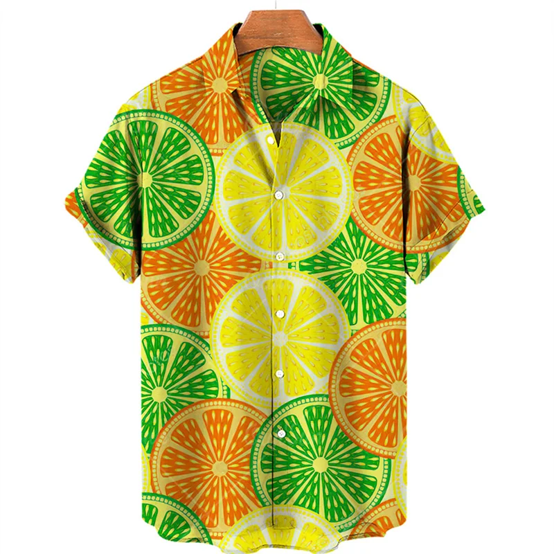 Top Trends: Men's Fruit Pattern Original Oversized Casual Floral Hawaiian Short Sleeve Shirts Load Stone Clothing Elegant Harajuku Summer Shoppable Styles