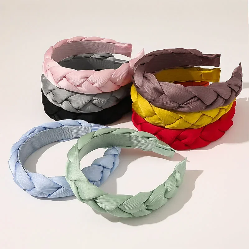 Top Trends: New Wide Weaving Hairbands Braided Headband For Women Hair Hoop Fashion Hair Bands Bezel Headdress Hair Accessories Wholesale Shoppable Styles