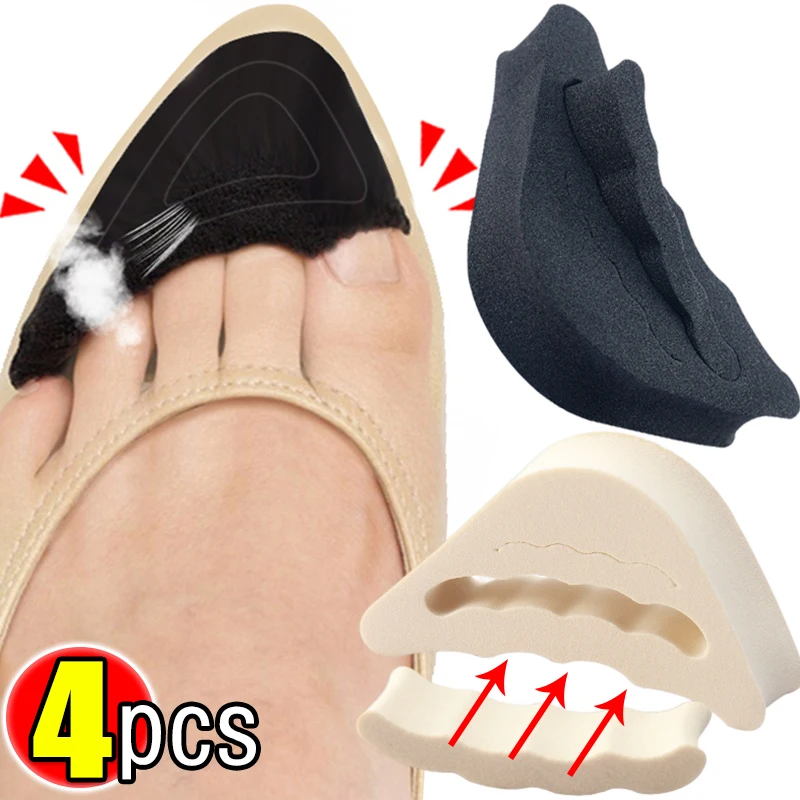 Top Trends: 4pcs High Heel Toe Plug Insert Adjustment Size Insoles Women Shoes Toe Front Filler Cushion Pain Relief Anti-heel Drop Protector Shoppable Styles