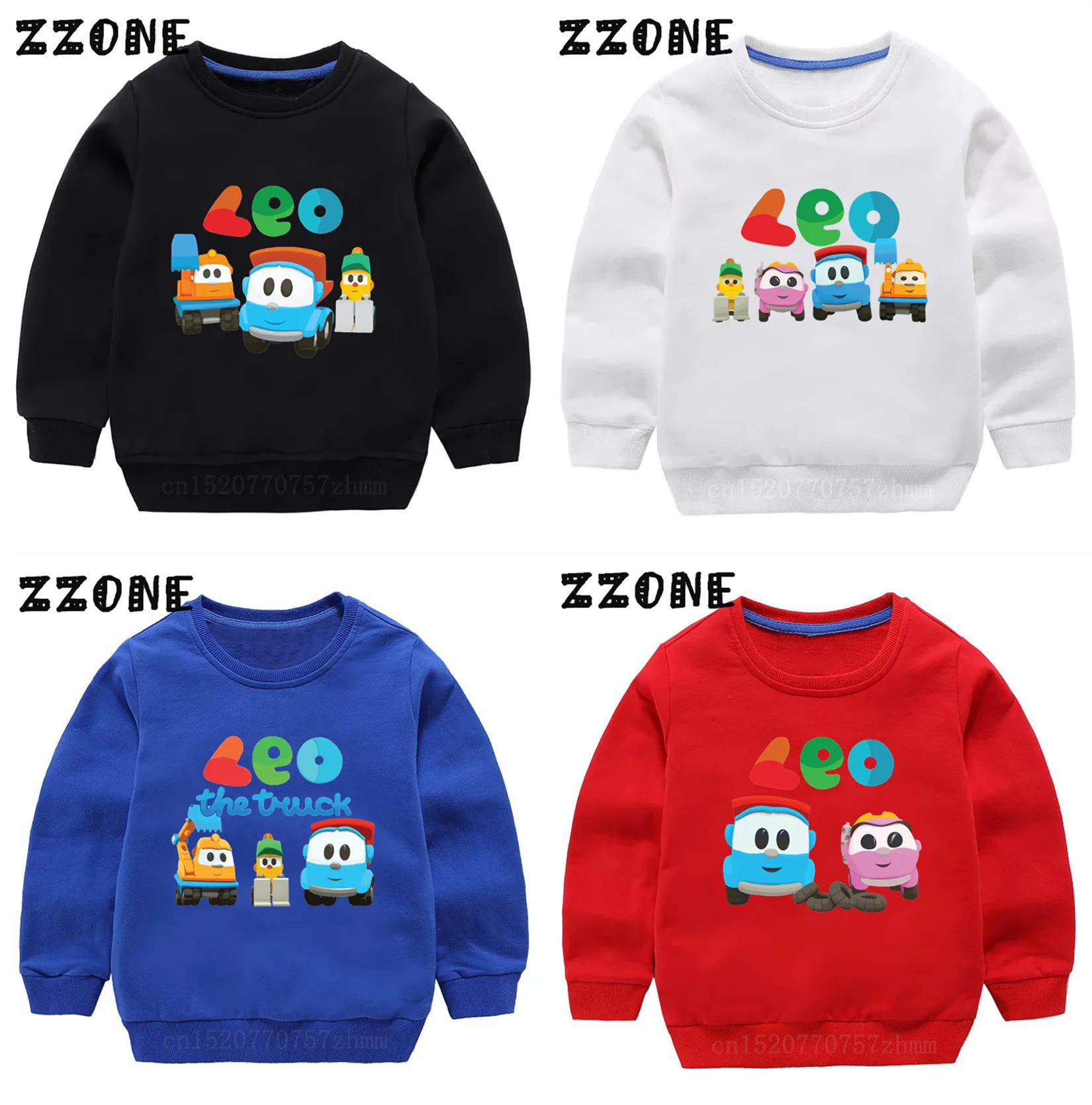 Top Trends: Kids Sweatshirts Leo The Truck Tv Show Cute Cartoon Print Funny Children Hoodies Baby Pullover Outwear Tops Girls Boys Clothes Shoppable Styles