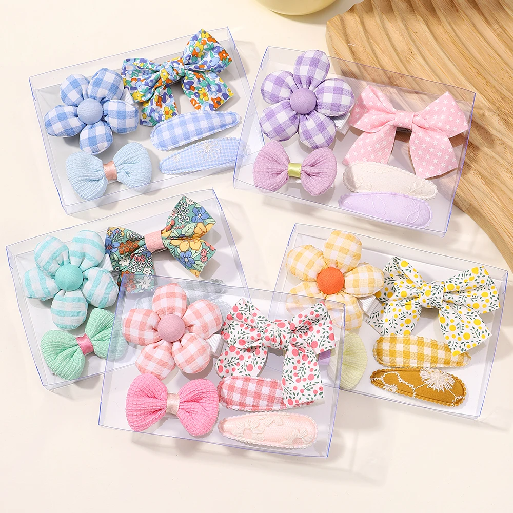 Top Trends: 5pcs / set Mini Baby Girl Hair Clip Cute Floral Bow Bunny Princess Hairpin For Toddler Girl Lovely Bang Side Clip Hair Accessories Shoppable Styles - Image 2