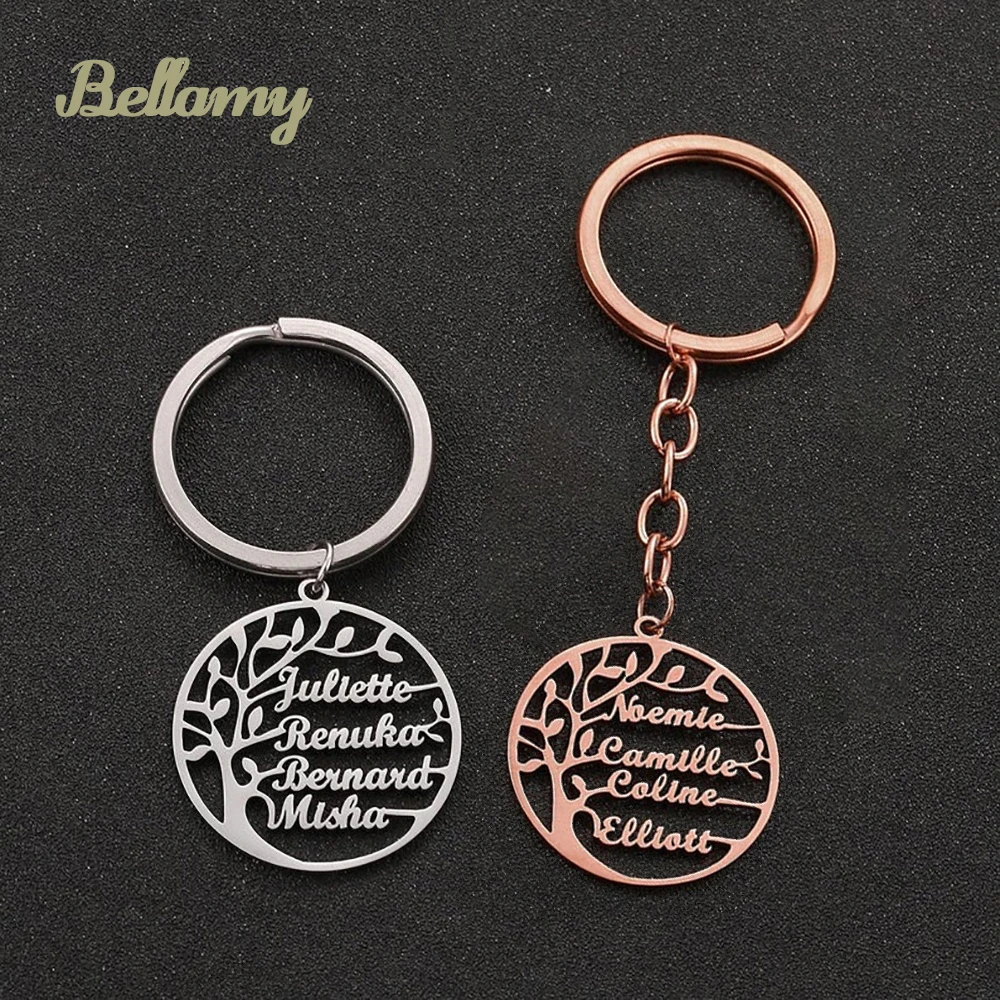 Top Trends: Custom Keychain For Women Personalized Tree Of Life Pendant Multi-Name Family Stainless Steel Keyring Birthday Gift Give Parents Shoppable Styles