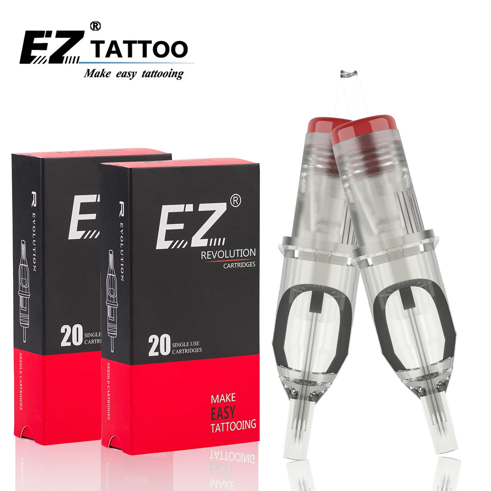 Top Trends: EZ Tattoo Needles Revolution Cartridge Needles Curved (Round) Magnum #10 0.30mm For System Tattoo Machines And Grips20 Pcs / box Shoppable Styles