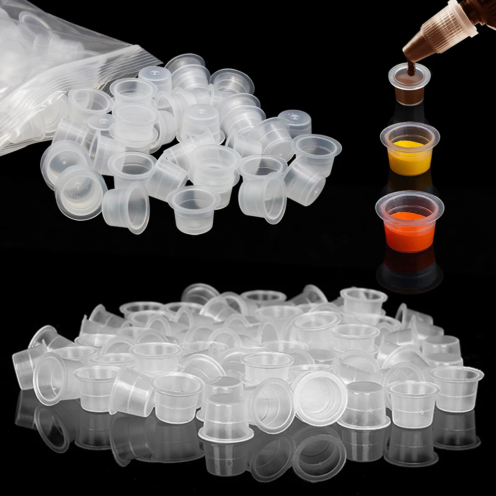 Top Trends: 1000pcs Plastic Tattoo Ink Cups Caps Tattoo Pigment Ink Holder Container Caps Cups For Permanent Makeup Tattoo Accessories Shoppable Styles