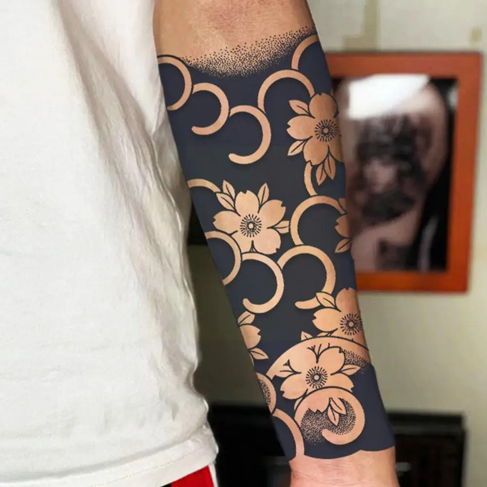 Top Trends: Lasting 15 Days Tattoo Stickers Half Arm Temporary Semi-permanent Men Arm Shiny Fake Cool Tattoo Women Waterproof Flower D0U8 Shoppable Styles - Image 4